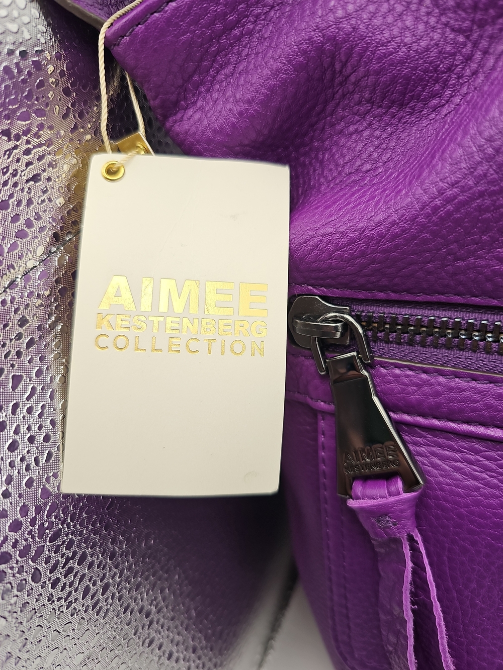 AIMEE KESTENBERG Purple Leather Shoulder Bag - NEW OLD STOCK - Picture 3 of 16